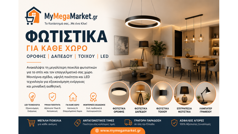 Φωτιστικά για Κάθε Χώρο | LED, Οροφής, Δαπέδου & Τοίχου