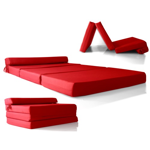 Καναπές - Κρεβάτι Flip Sofa κόκκινο Kansas με φερμουάρ