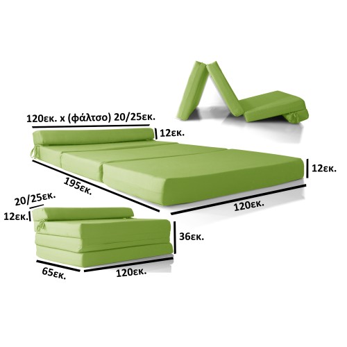 Καναπές - Κρεβάτι Flip Sofa λαχανί Kansas με φερμουάρ Καναπές - Κρεβάτι Flip Sofa λαχανί Kansas με φερμουάρ