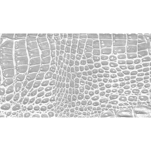 Δερματίνη με το μέτρο Manaos 10 Pu / Pvc Crocodile Skin Effect Light Silver - White