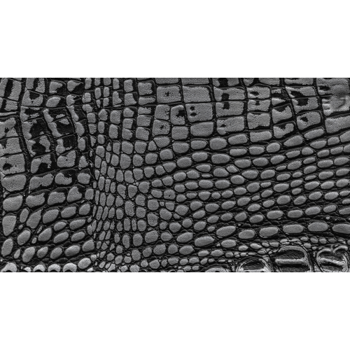 Δερματίνη με το μέτρο Manaos 11 Pu / Pvc Crocodile Skin Effect Dark Silver - Black