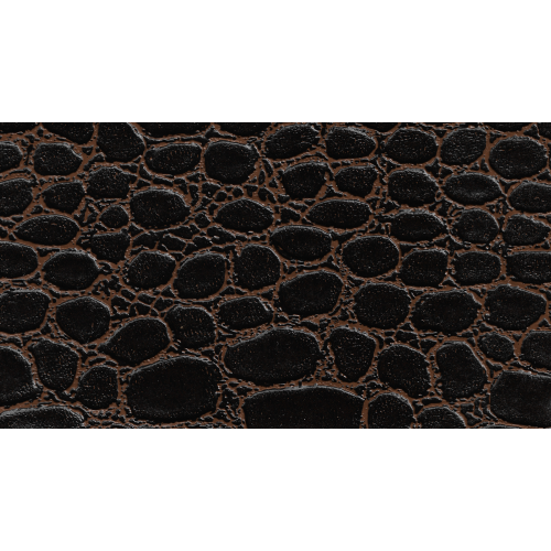 Δερματίνη με το μέτρο Manaos 3 Pu / Pvc Stone Effect Dark Brown With Cinammon Details
