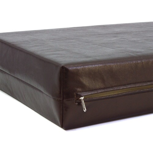 Μαξιλάρι Για Καναπέ / Παλέτα Δερματίνη Minesota - Μεταλλικό Καφέ Με Φερμουάρ