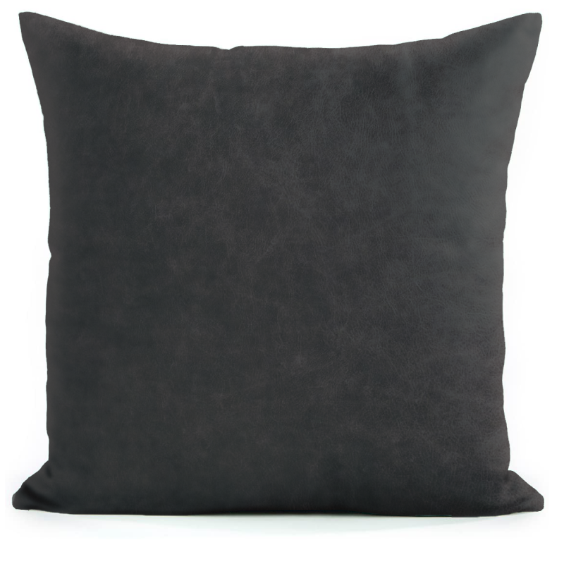 Μαξιλάρι Δερματίνη καναπέ Μαύρο Minesota Με Φερμουάρ | Mycollection.gr