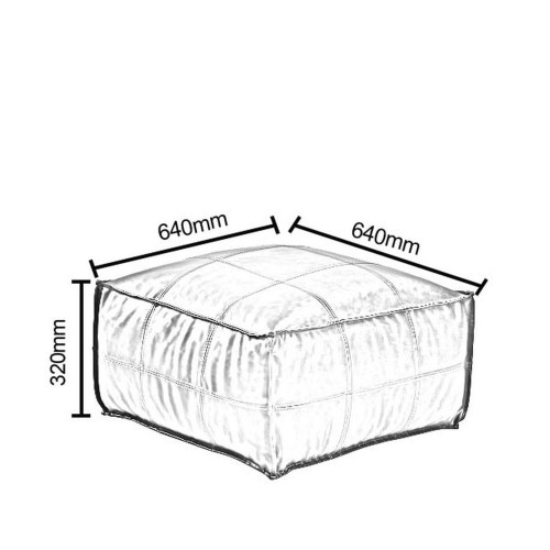 Πουφ OMARI Μαύρο Δέρμα 64x64x32cm Πουφ OMARI Μαύρο Δέρμα 64x64x32cm