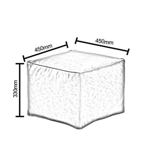 Πουφ BAHITI Μαύρο Δέρμα 45x45x33cm Πουφ BAHITI Μαύρο Δέρμα 45x45x33cm