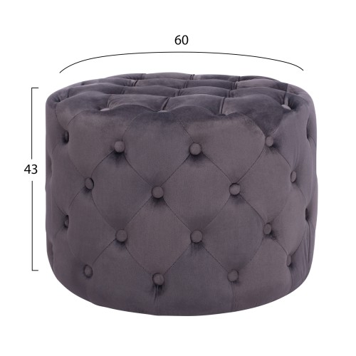 ΣΚΑΜΠΟ KASSIE  ΓΚΡΙ ΒΕΛΟΥΔΟ ΤΥΠΟΥ CHESTERFIELD HM8406.01 Φ60x43Υ εκ. ΣΚΑΜΠΟ KASSIE  ΓΚΡΙ ΒΕΛΟΥΔΟ ΤΥΠΟΥ CHESTERFIELD HM8406.01 Φ60x43Υ εκ.