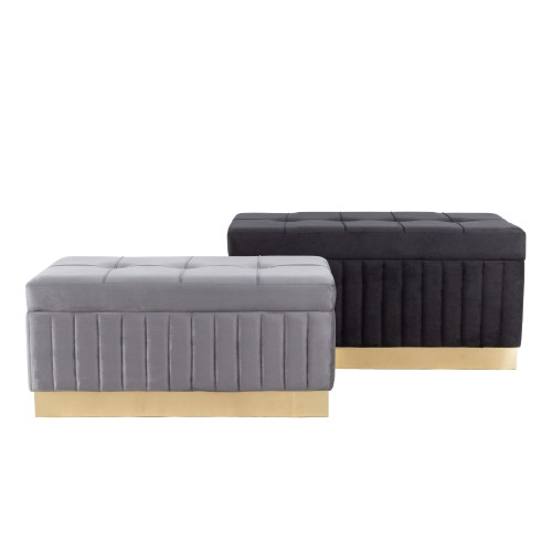 ICTUS ΣΚΑΜΠΟ SET 2ΤΕΜ ΜΑΥΡΟ ΓΚΡΙ 90x42xH44cm ICTUS ΣΚΑΜΠΟ SET 2ΤΕΜ ΜΑΥΡΟ ΓΚΡΙ 90x42xH44cm