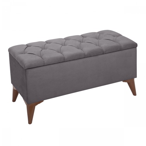 Σκαμπώ - ταμπουρέ Freeman υφασμάτινο με αποθηκευτικό χώρο χρώμα γκρι 90x40x50εκ. Σκαμπώ - ταμπουρέ Freeman υφασμάτινο με αποθηκευτικό χώρο χρώμα γκρι 90x40x50εκ.