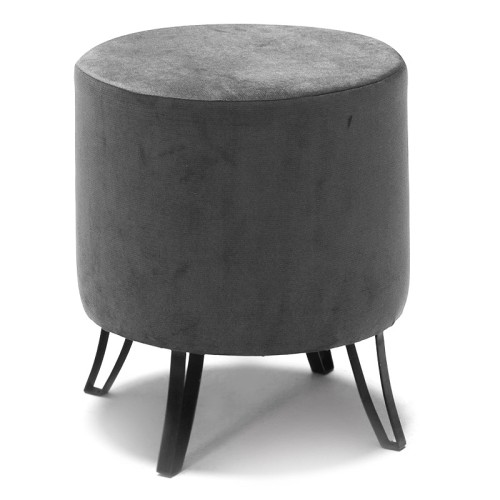 Σκαμπώ Carmen βελούδινο χρώμα γκρι 40x40x40εκ. Σκαμπώ Carmen βελούδινο χρώμα γκρι 40x40x40εκ.