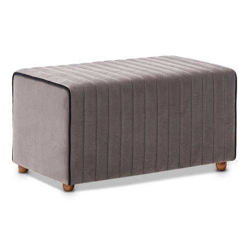 Σκαμπώ Mabel βελούδινο χρώμα γκρι 80x40x40εκ. Σκαμπώ Mabel βελούδινο χρώμα γκρι 80x40x40εκ.