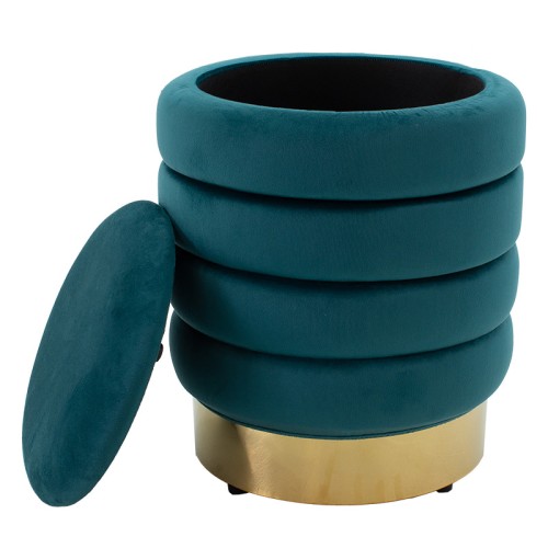 Σκαμπό-Μπαούλο Dazzle Βελούδο Πετρόλ-Χρυσό Φ36X44Εκ Σκαμπό-Μπαούλο Dazzle Βελούδο Πετρόλ-Χρυσό Φ36X44Εκ