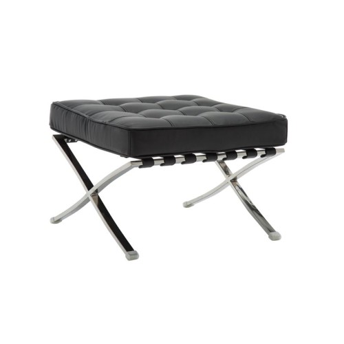 Barcelona Τ. Σκαμπό - Υποπόδιο, Βάση Inox, Pu Μαύρο 61x61x43cm Barcelona Τ. Σκαμπό - Υποπόδιο, Βάση Inox, Pu Μαύρο 61x61x43cm