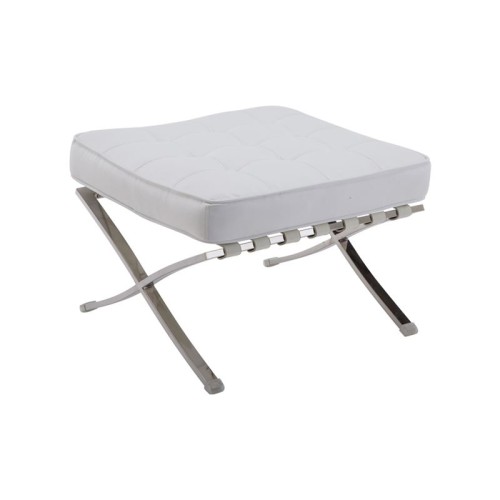 Barcelona Τ. Σκαμπό - Υποπόδιο, Βάση Inox, Pu Άσπρο 61x61x43cm Barcelona Τ. Σκαμπό - Υποπόδιο, Βάση Inox, Pu Άσπρο 61x61x43cm
