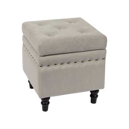 Loko Σκαμπό Αποθηκευτικό Βοηθητικό, Ύφασμα Velure Απόχρωση Γκρι 37x37x40cm Loko Σκαμπό Αποθηκευτικό Βοηθητικό, Ύφασμα Velure Απόχρωση Γκρι 37x37x40cm