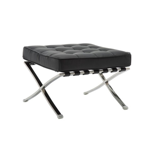 Barcelona Τ. Σκαμπό - Υποπόδιο, Βάση Inox, Pu Μαύρο 61x61x43cm Barcelona Τ. Σκαμπό - Υποπόδιο, Βάση Inox, Pu Μαύρο 61x61x43cm