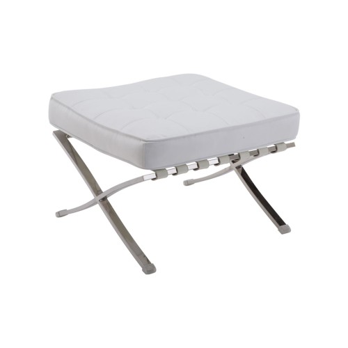 Barcelona Τ. Σκαμπό - Υποπόδιο, Βάση Inox, Pu Άσπρο 61x61x43cm Barcelona Τ. Σκαμπό - Υποπόδιο, Βάση Inox, Pu Άσπρο 61x61x43cm