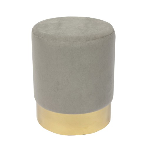 Sol Σκαμπό Βοηθητικό, Χρώμιο Χρυσό, Ύφασμα Velure Απόχρωση Γκρι Φ37x44cm Sol Σκαμπό Βοηθητικό, Χρώμιο Χρυσό, Ύφασμα Velure Απόχρωση Γκρι Φ37x44cm