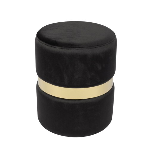 Tommy Σκαμπό Βοηθητικό, Χρώμιο Χρυσό, Ύφασμα Velure Απόχρωση Μαύρο Φ35cm Η.43cm Tommy Σκαμπό Βοηθητικό, Χρώμιο Χρυσό, Ύφασμα Velure Απόχρωση Μαύρο Φ35cm Η.43cm