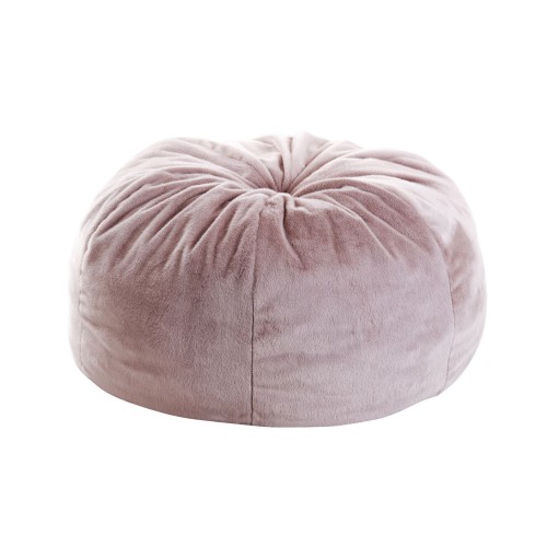 Tico Luxury Πουφ Τεχνητή Γούνα Απόχρωση Sand, Αποσπώμενο Κάλυμμα - Εσωτερικού Χώρου 80x80x76cm