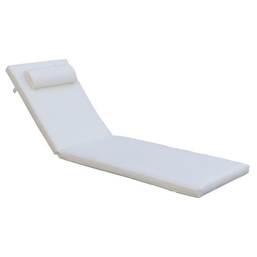 Sunlounger Μαξιλάρι Ξαπλώστρας Με Προσκέφαλο,  Ύφασμα Εκρού, Foam+Polyester Φερμουάρ-Velcro 196(78+118)x60x7cm Sunlounger Μαξιλάρι Ξαπλώστρας Με Προσκέφαλο,  Ύφασμα Εκρού, Foam+Polyester Φερμουάρ-Velcro 196(78+118)x60x7cm