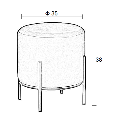 BELLA/R ΣΚΑΜΠΟ BLACK VELVET ΥΦΑΣΜΑ Φ.35Χ38εκ. BELLA/R ΣΚΑΜΠΟ BLACK VELVET ΥΦΑΣΜΑ Φ.35Χ38εκ.