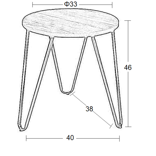 LARA ΣΚΑΜΠΟ 46εκ. ΜΕΤΑΛΛΟ/ΞΥΛΟ K/D LARA ΣΚΑΜΠΟ 46εκ. ΜΕΤΑΛΛΟ/ΞΥΛΟ K/D