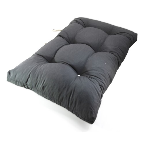 Μαξιλάρι λονέτα ανθρακί για παλέτα με κουμπιά - Μπαμπού 120x80x15