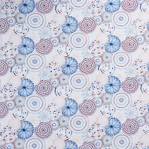 Μαξιλάρι στρογγυλό κάθισμα μπαμπού - Με Σχέδιο Antia 101 - Λονέτα Ύφασμα Flowers