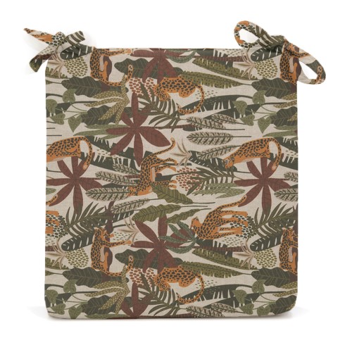 Μαξιλάρι Καρέκλας Με Δέσιμο Με Σχέδιο Jungle - Λονέτα Ύφασμα Μαξιλάρι Καρέκλας Με Δέσιμο Με Σχέδιο Jungle - Λονέτα Ύφασμα