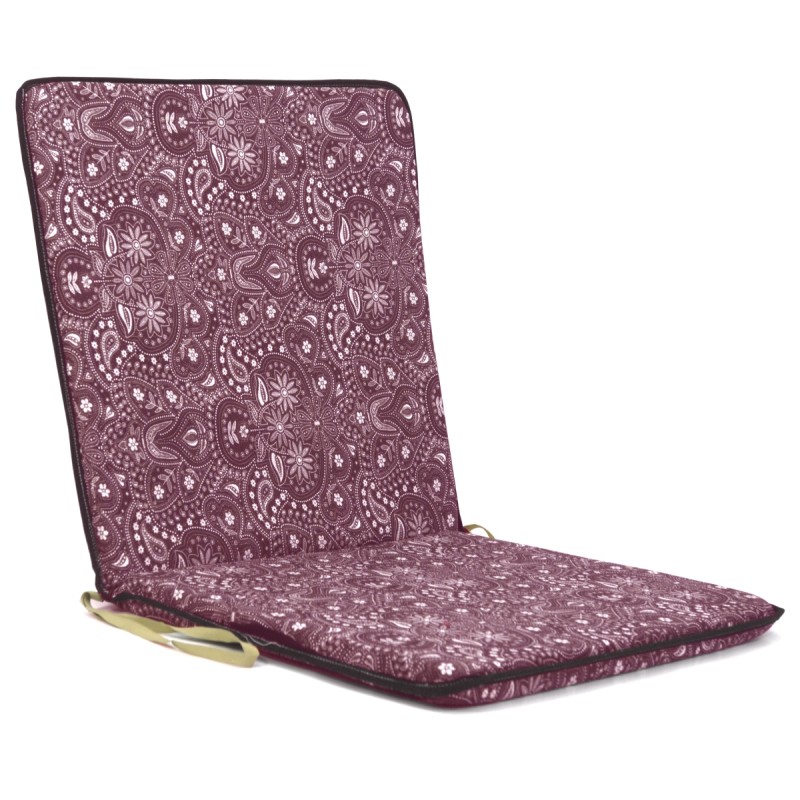 Μαξιλάρι καρέκλας με πλάτη λονέτα σχέδιο Sefu 301 Βυσσινί με ρέλι | Mycollection.gr