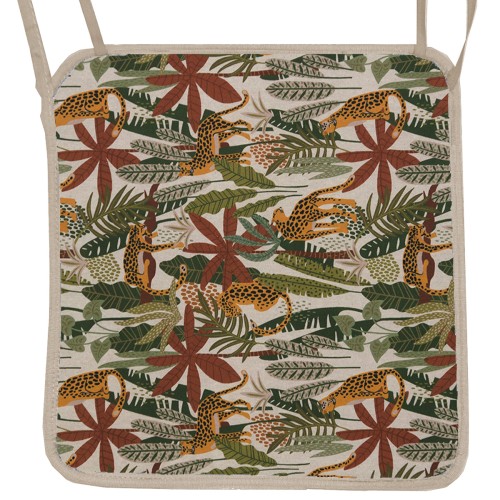 Μαξιλάρι Καρέκλας Με Ρέλι Jungle - Λονέτα Ύφασμα Με Σχέδιο Μαξιλάρι Καρέκλας Με Ρέλι Jungle - Λονέτα Ύφασμα Με Σχέδιο