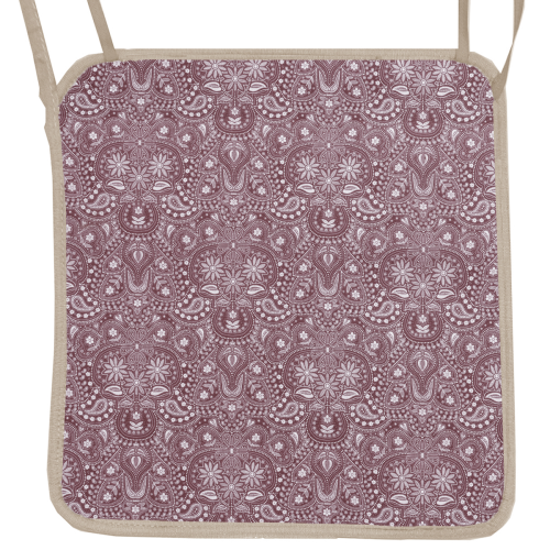 Μαξιλάρι Καρέκλας Με Ρέλι Sefu 301 - Λονέτα Ύφασμα Βυσσινί Με Σχέδιο Μαξιλάρι Καρέκλας Με Ρέλι Sefu 301 - Λονέτα Ύφασμα Βυσσινί Με Σχέδιο