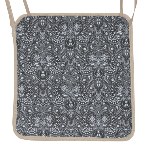 Μαξιλάρι Καρέκλας Με Ρέλι Sefu 850 - Λονέτα Ύφασμα Μαύρο Με Σχέδιο Μαξιλάρι Καρέκλας Με Ρέλι Sefu 850 - Λονέτα Ύφασμα Μαύρο Με Σχέδιο