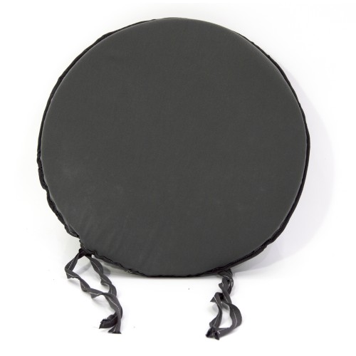 Μαξιλάρι καρέκλας με ρέλι στρογγυλό αδιάβροχο γκρι Μαξιλάρι καρέκλας με ρέλι στρογγυλό αδιάβροχο γκρι