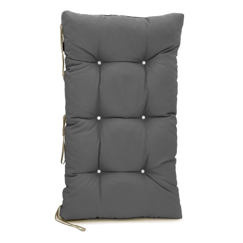 Μαξιλάρι μονόχρωμο αδιάβροχο γκρι σκούρο από ομπρελόπανο για παλέτα με κουμπιά - Μπαμπού