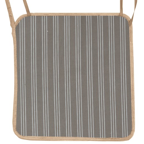 Μαξιλάρι Καρέκλας Αδιάβροχο Με Ρέλι Γκρι - Καφέ Με Ρίγες Μαξιλάρι Καρέκλας Αδιάβροχο Με Ρέλι Γκρι - Καφέ Με Ρίγες