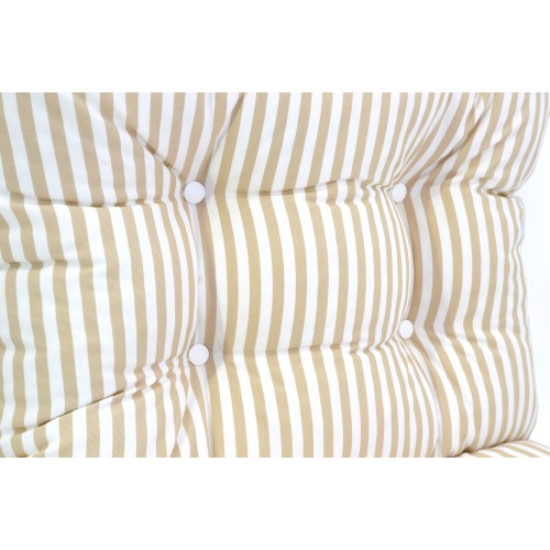 Μαξιλάρι πέταλο αδιάβροχο κάθισμα με κουμπιά μπεζ με ρίγες 100% PP Olefin Μαξιλάρι πέταλο αδιάβροχο κάθισμα με κουμπιά μπεζ με ρίγες 100% PP Olefin