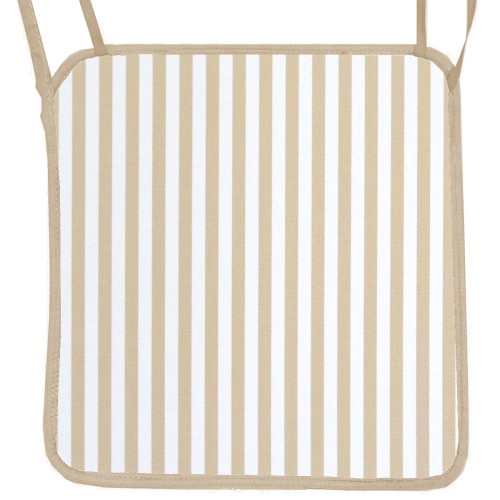 Μαξιλάρι Καρέκλας με ρέλι Αδιάβροχο Ρίγες Μπεζ 100% PP Olefin Μαξιλάρι Καρέκλας με ρέλι Αδιάβροχο Ρίγες Μπεζ 100% PP Olefin