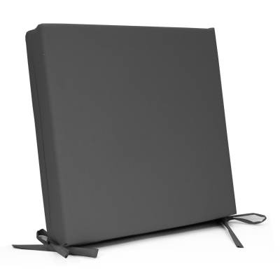 Μαξιλάρι με δέσιμο αδιάβροχο ύφασμα μονόχρωμο γκρι σκούρο με μονοκόμματο αφρολέξ