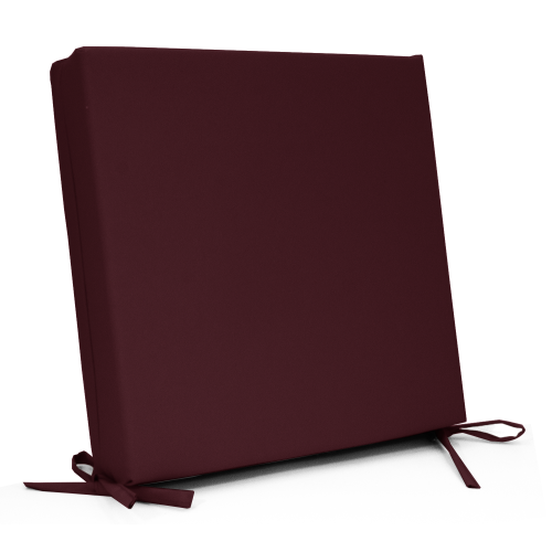 Μαξιλάρι με δέσιμο αδιάβροχο ύφασμα μονόχρωμο μπορντώ με μονοκόμματο αφρολέξ Μαξιλάρι με δέσιμο αδιάβροχο ύφασμα μονόχρωμο μπορντώ με μονοκόμματο αφρολέξ