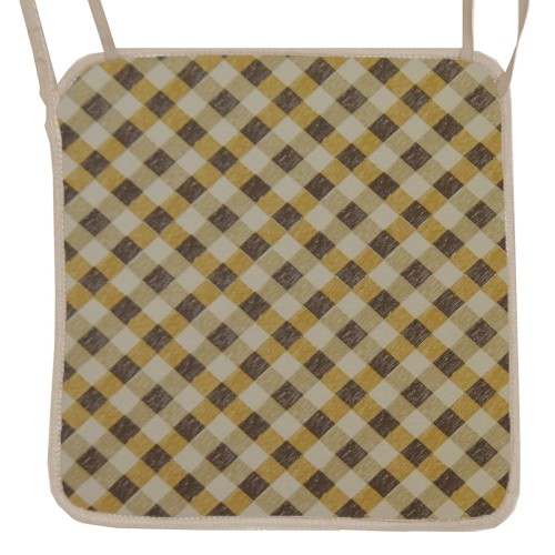 Μαξιλάρι Καρέκλας Με Ρέλι Λονέτα Σχέδιο Καρώ Καφέ - Μπέζ Μαξιλάρι Καρέκλας Με Ρέλι Λονέτα Σχέδιο Καρώ Καφέ - Μπέζ