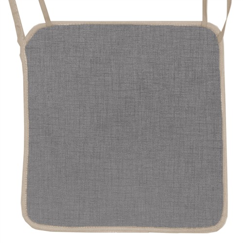 Μαξιλάρι Καρέκλας Με Ρέλι Μονόχρωμο γκρι ύφασμα λονέτα Μαξιλάρι Καρέκλας Με Ρέλι Μονόχρωμο γκρι ύφασμα λονέτα