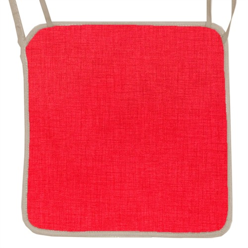 Μαξιλάρι Καρέκλας Με Ρέλι Μονόχρωμο κόκκινο ύφασμα λονέτα Μαξιλάρι Καρέκλας Με Ρέλι Μονόχρωμο κόκκινο ύφασμα λονέτα