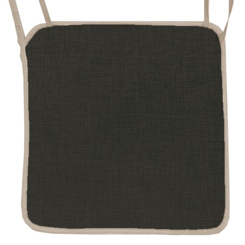 Μαξιλάρι Καρέκλας Με Ρέλι Μονόχρωμο μαύρο ύφασμα λονέτα Μαξιλάρι Καρέκλας Με Ρέλι Μονόχρωμο μαύρο ύφασμα λονέτα