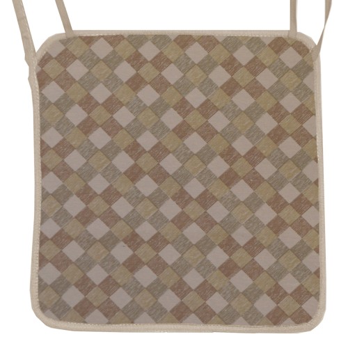 Μαξιλάρι Καρέκλας Με Ρέλι Λονέτα Σχέδιο Καρώ Μπέζ - Γκρι - Καφέ Μαξιλάρι Καρέκλας Με Ρέλι Λονέτα Σχέδιο Καρώ Μπέζ - Γκρι - Καφέ