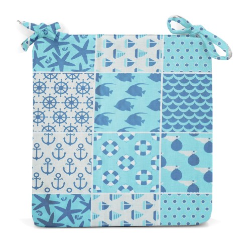 Μαξιλάρι καρέκλας τετράγωνο Σχέδιο Summer Ύφασμα Κρετόν Μαξιλάρι καρέκλας τετράγωνο Σχέδιο Summer Ύφασμα Κρετόν