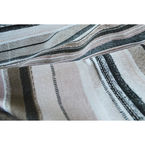 Μαξιλάρα δαπέδου με ρίγες Sand χρώματα | Ύφασμα Κρετόν 60x60  Φερμουάρ + Επένδυση Non Woven