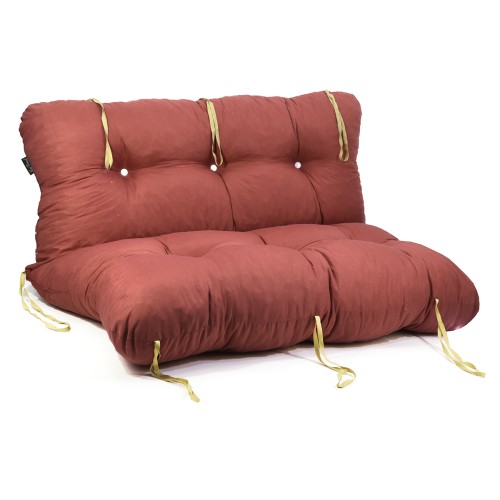 Μαξιλάρι για καναπέ με ενσωματωμένη πλάτη - Μονόχρωμο σάπιο μήλο σκούρο Κρετόν ύφασμα Μαξιλάρι για καναπέ με ενσωματωμένη πλάτη - Μονόχρωμο σάπιο μήλο σκούρο Κρετόν ύφασμα