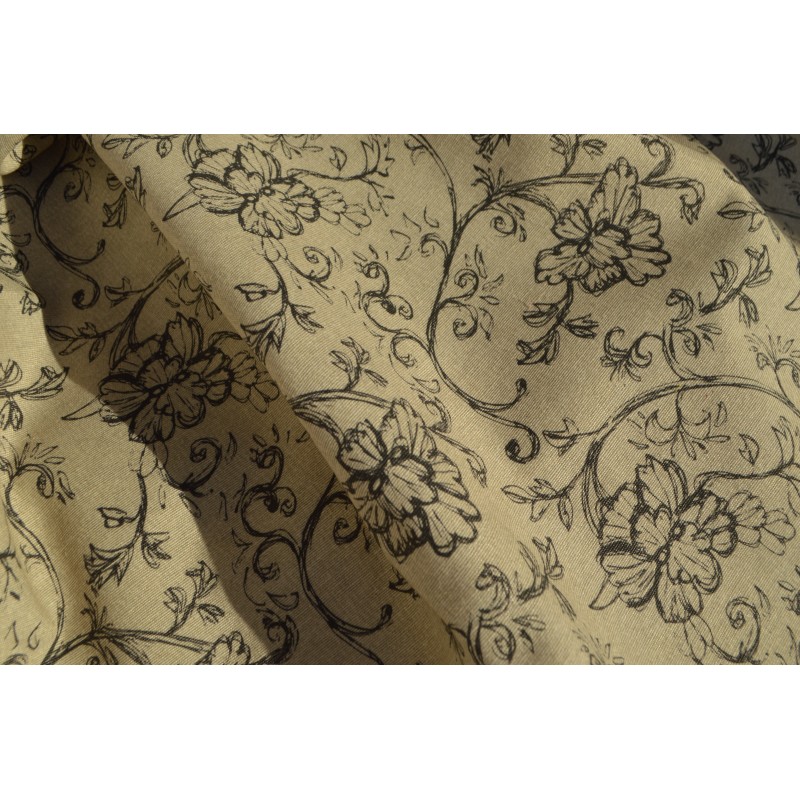 Μαξιλάρι καρέκλας με πλάτη λονέτα σχέδιο Μπέζ Με Λουλούδια Sacha 850 | Mycollection.gr